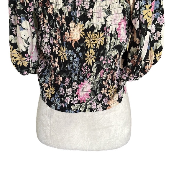 Saltwater Luxe Lenny Multi Floral Oasis Puff Sleeve Off Shoulder Crop Top - M - Picture 11 of 16